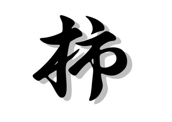 筆文字，柿，行書，毛筆，墨，影，
