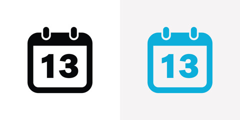 Iconic calendar symbols displaying the thirteenth day of the month