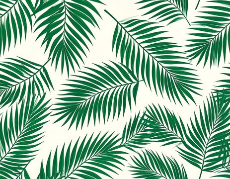 Tropical palm leaf pattern on a light background