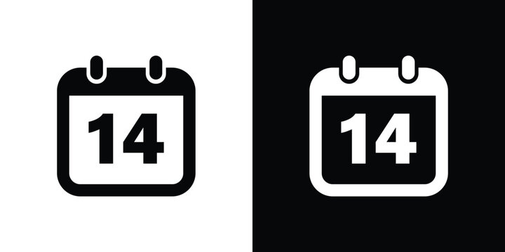Simple calendar icons showing the fourteenth day of the month