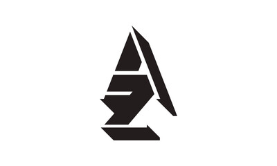 Fototapeta premium AZ 3d monogram logo design.