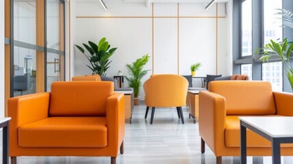 Modern office interior featuring a flexible workspace designed for collaboration and productivity
