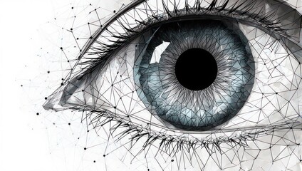 Mesmerizing digital eye with intricate network connections, symbolizing vision, innovation, and futuristic technology solutions for your creative projects