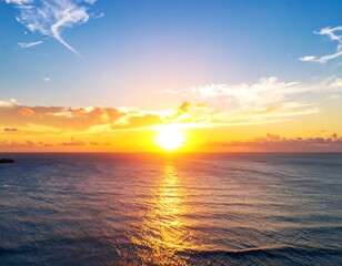 Sunrise over a vast ocean