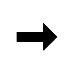 Black right arrow isolated on transparent background.