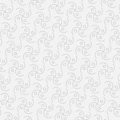 Vector seamless pattern with waves minimalist white color gray