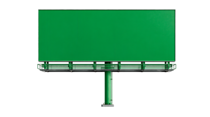 Large green billboard isolated on transparent background.