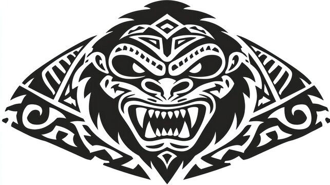 Tribal monkey head design