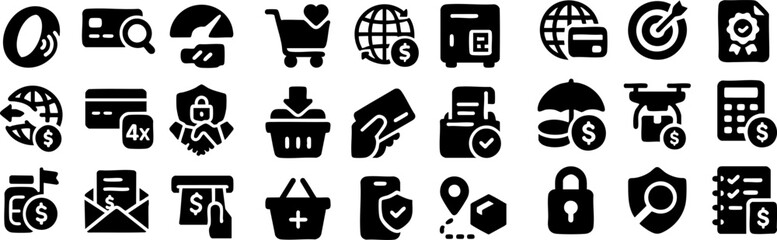 Ecommerce and Online Shopping Icons Set.