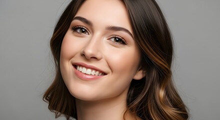 Naklejka premium Radiant Smile, Beautiful Woman Portrait Photography