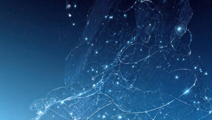 Visualize groundbreaking innovation with this dynamic, glowing abstract network of digital connections and futuristic data streams