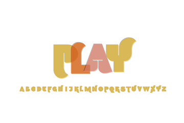 Playful lowercase alphabet letters in warm earthy tones