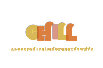 Retro style chill font with alphabet letters below