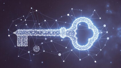 Unlock limitless possibilities with this glowing digital key, a symbol of innovation, connection, and future success in the modern digital age.