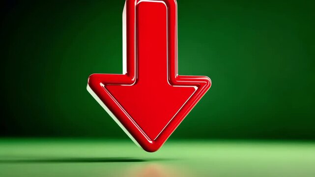 Dramatic red arrow pointing down, symbolizing decline or negative trend.