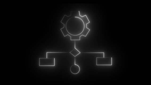 Business efficiency concept, how much a company or organization can produce as it relates to time, business graph workflow optimization icon isolated on transparent background 4k animation