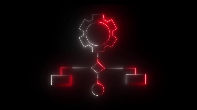 Business efficiency concept, how much a company or organization can produce as it relates to time, business graph workflow optimization icon isolated on transparent background 4k