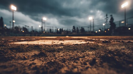 Baseball field ground dark night
