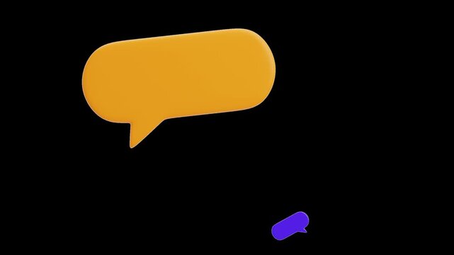3D Animation of Bubble Chat | Alpha Channel