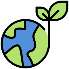Green earth icon for ecology and environment, business, website, application, printing, document, poster design, etc