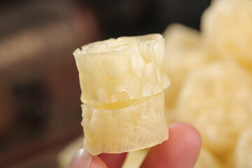 Fresh Raw Lotus Root Slices with Natural Ring Pattern for Asian Cooking