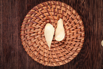 Fresh White Ginger Slices in Woven Basket - Traditional Chinese Herbal Medicine Ingredients