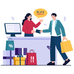 Black Friday shopping scene