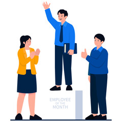 Fototapeta premium Business award ceremony with people celebrating