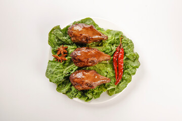Spicy Marinated Rabbit Heads Chengdu Shuangliu Traditional Cold Dish Chinese Sichuan Cuisine with Chili Peppers