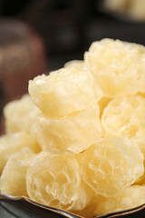 Fresh sliced lotus root cold appetizer traditional Asian vegetable dish cuisine preparation