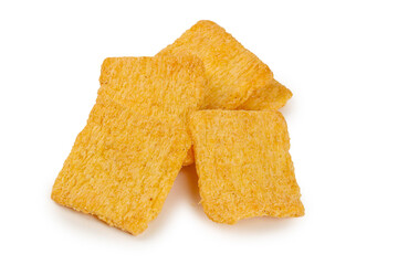 Crispy Golden Millet Snacks Isolated on White Background