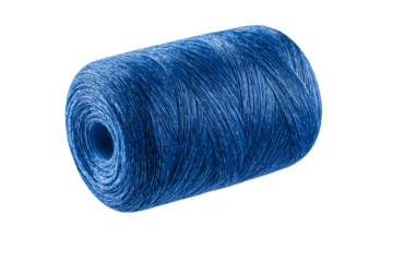 A blue string is shown on a white background