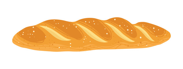 French Baguette baking bread illustration. Hand drawn bun baked pastry wheat cartoon art. Textured pastries for bakery grocery branding, menu, logo, recipe books, wallpaper packaging background vector