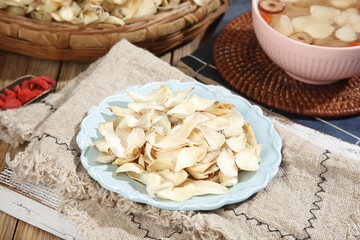 Dried Chinese Herbs and Lily Bulbs Traditional Medicine Ingredients Natural Health Tonic Preparation