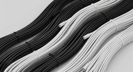 Obraz premium thick and durable black and white cable