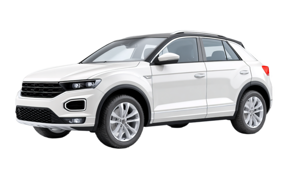 A modern white SUV car featuring a sleek design, alloy wheels, and ready for a smooth ride.