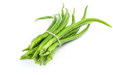 Fresh Green Chili Peppers Bundle Tied with Thread - Freshly Picked Farm Produce
