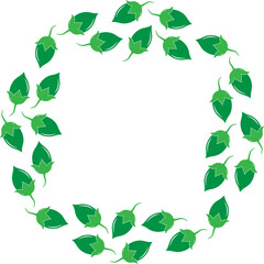 round jojoba frame with copy space for text or design