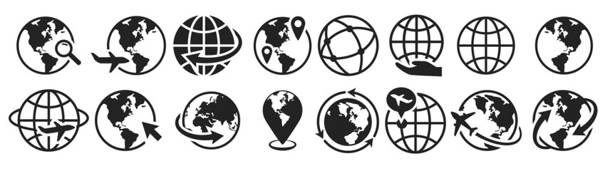 earth icons international communication internet vector © Awal