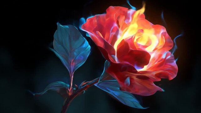 Burning rose image