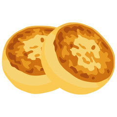 Syrniki Russian cheese pancake flat color vector illustration template design