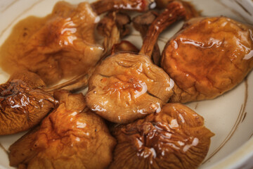 Yunnan Specialty Dried Mushrooms in Brown Sauce - Traditional Chinese Food Preparation