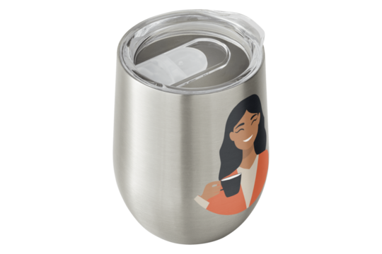 Personalized stainless steel tumbler with woman s portrait
