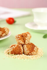 Traditional Guangxi Sesame Balls - Crispy Chinese Fried Snacks with Seeds Specialty Food