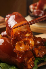 Glazed Pork Knuckle with Crispy Golden Skin Traditional Marinated Meat Dish