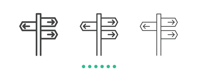 Signpost icon. Thin line icon vector