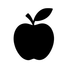 Vector icon of a whole apple with a leaf