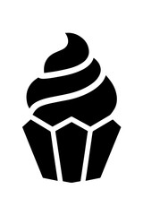 Vector icon of a cupcake