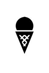 Vector icon of a scoop of ice cream in a waffle cone