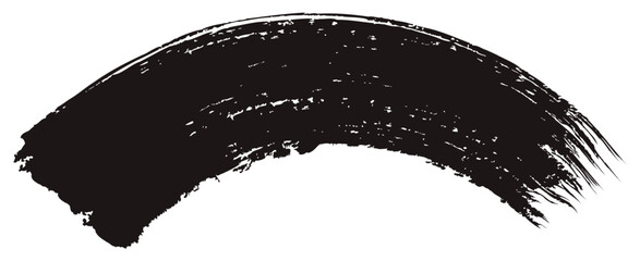 手書き筆タッチの扇形フレーム/黒